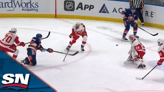 Brock Nelson Snipes Top-Shelf While Falling To The Ice Vs. Red Wings