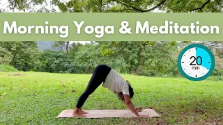 20 Minute Morning Yoga & Meditation For Your Daily Yoga Routine | Yoga For Beginners