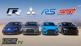 Ford Focus RS Showdown - Golf R, STI, Evo X - TV Season 1 Ep. 3 | Everyday Driver