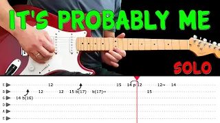 IT'S PROBABLY ME - Guitar solo lesson with tabs(fast & slow) - Sting feat.  Eric Clapton