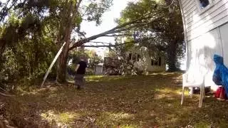 Cutting down the split branch