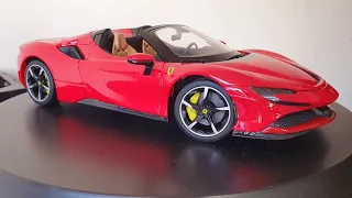 miniatura- ferrari -sf90 -escala 1/18-Burago