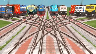 Railway Bumpy Forked Yard Indian Railway Green Ground new track locomotive crossing classic.