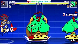 Shadow The Hedgehog And Sonic VS Marvin The Martian And Annoying Orange In A MUGEN Match / Battle