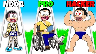 Noob Vs Pro In Health Runner 3d 😱🤬|| Funny Game || Shinchan and Nobita