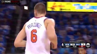 Kristaps Porzingis 31 Pts, 12 Rebs Highlights vs Thunder | Oct. 19, 2017 NBA Season