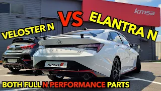 Сравнение Elantra N и Veloster N один за другим - оба с полным комплектом N Performance Parts