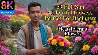 59 Stunning Full Sun Colourfull Flowers : A Vibrant Garden Showcase । Heat tolerant Flowers🪴🌿☘️🌱