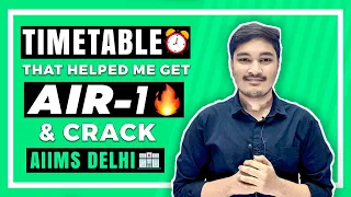 Timetable That Helped Me Get AIR 1 & Crack AIIMS Delhi | How you can make your own | Soyeb Aftab