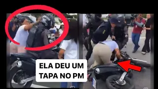 MULHER PARENTE DE PRESO AGRIDE PM E É DETIDA - Apoio Policial