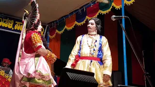 SWARNA KUTUMBA YAKSHAGANA ಸ್ವರ್ಣ ಕುಟುಂಬದ ದ್ರಶ್ಯ. ಮಂಕಿ ಈಶ್ವರ್ ಹಾಗೂ ಅರುಣ್ ಜಾರ್ಕಳ