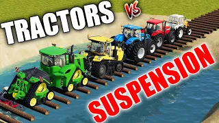 TRACTORS vs SUSPENSION vs LOG BRIDGE !!! WHICH YOUR FAVOURITE TRACTOR ? Farming Simulator 19