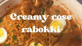 Creamy rose rabokki || rose tteokbokki🌹🔥