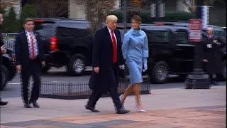 Trumps arrive at pre-inauguration church service