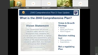 2040 Comprehensive Plan 5-Year Update Virtual Community Meeting - January 24, 2022