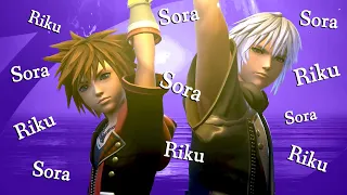 Sora and Riku saying "Sora" and "Riku"