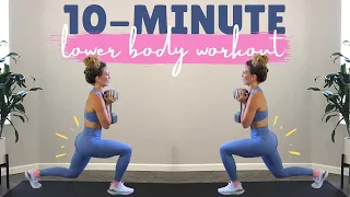 10-Minute LOWER BODY WORKOUT (with WEIGHTS) | FOLLOW ALONG