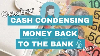 💸 OCTOBER EOM CASH CONDENSING | AUSSIE CASH STUFFING | MONTHLY BUDGETING | CASH UNSTUFFING