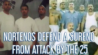 NORTENOS DEFEND A SURENO FROM ATTACK BY 25 GANG ON A NON-DESIGNATED PROGRAM YARD!!! MY VIEWS ON THIS