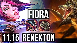 FIORA vs RENEKTON (TOP) | 9/1/6, Rank 8 Fiora, Legendary, 400+ games | KR Challenger | v11.15