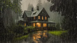 Heavy Rain for Sleeping & Insomnia Relief | Rain on The Roof in the Foggy Forest - End Insomnia,ASMR