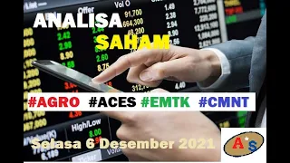 Analisa Saham Selasa 7 Desember 2021 #AGRO #ACES #EMTK #CMNT