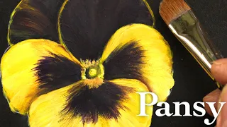 Pansy painting tutorial with acrylic ( in 4 Minutes )
