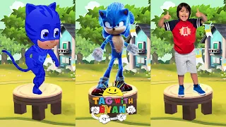 Tag with Ryan vs Sonic Dash - Catboy PJ Masks vs Movie Sonic - All Characters Unlocked Gameplay