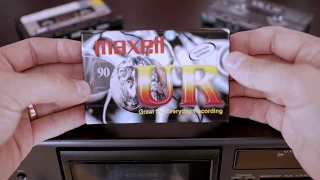 Распаковка и тестовая запись кассеты с пленкой Maxell UR 90 Cassette Tape