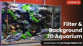 #373 Membuat sumfilter belakang & Background 3D Untuk Aquarium mini 45cm!!!