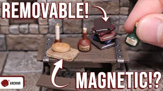 Making D&D Furniture with MAGNETIC Accessories   Tavern Terrain for DnD!