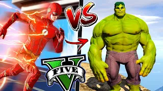 BATALHA de HERÓIS - FLASH vs HULK no GTA 5 ! (GTA V Mods)