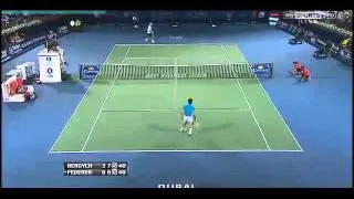 Roger Federer loses vs Tomas Berdych 1-2 ATP Dubai 2013 Semifinals Highlight Match Point