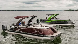 Bennington 27QXT2 - Dual Yamaha 300's VS. Mercury 300's Race - The Most Agile Tritoon on The Market