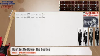 🎻 Don't Let Me Down - The Beatles Bass Backing Track with chords and lyrics