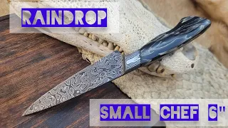 Raindrop Damascus Small Chef   Harpia Knife Making