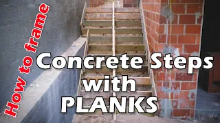 HOW TO BUILD CONCRETE STAIRS BETWEEN WALLS WITH TIMBER PLANKS
