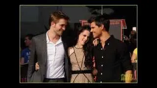 Kristen Stewart with Robert Pattinson and Taylor Lautner at the Walk Of Fame