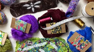 Fabric Textile Art for Embellishing and Jewelry Making. Free Motion Embroidery Fun!