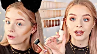 MAKEUP REVOLUTION FAST BASE FOUNDATION - SWATCHES + 10 HR WEAR TEST!! | sophdoesnails