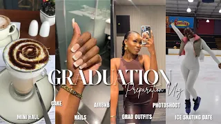 VLOG: Graduation Prep Vlog - Hair, Nails, Cake + Ice Skating Date, Mini Clothing HAUL