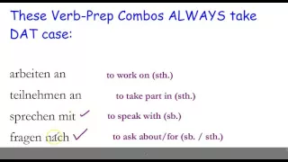 German Grammar: Verb Preposition Combinations - Dative Case