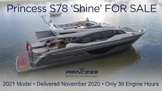 STUNNING Princess S78 'Shine' - Luxury Yacht Tour of the 78 Foot Sportsbridge from Princess Yachts