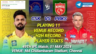 CSK vs PBKS Dream11 Prediction | CHE vs PJB Dream11 Prediction | Chennai vs Punjab 49TH IPL 2024