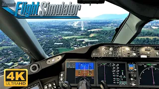 Microsoft Flight Simulator 2020 787-10 Dreamliner Cockpit Landing At Geneva | 4K Graphics