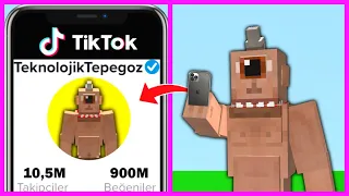 TEPEGÖZ ÜNLÜ OLDU TİKTOK VİDEOSU ÇEKİYOR! 😱 - Minecraft