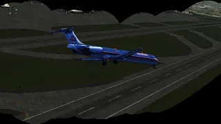 Взлёт и посадка Боинга/Макдугласса МD 80 в X-plane mobile flight simulator