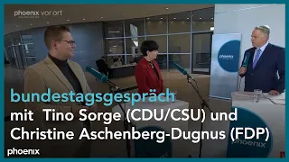 Infektionsschutz: bundestagsgespräch mit  Tino Sorge (CDU/CSU) und Christine Aschenberg-Dugnus (FDP)