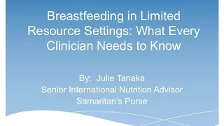 Webinar: Breastfeeding in Limited-Resource Settings