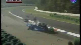 Eric Comas huge crash at Hockenheim 1991 practice!